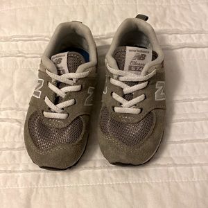 Gray and White toddler New Balances
